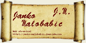 Janko Malobabić vizit kartica